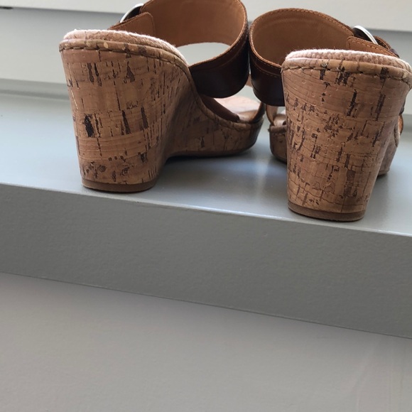 BOC leather and cork wedge sandals S 9M - Picture 5 of 5